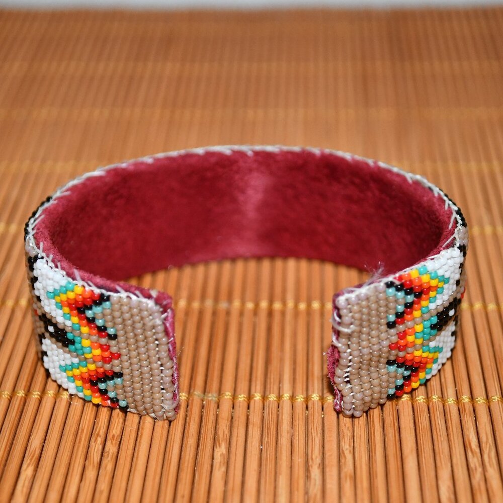 Authentic Native American Beaded Cuff Bracelet - image 2
